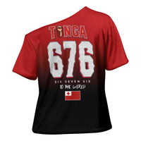 Mate Ma'a Tonga Cross Shoulder Shirt Traditional Warrior and Ngatu Art Pattern LT03 - Polynesian Pride