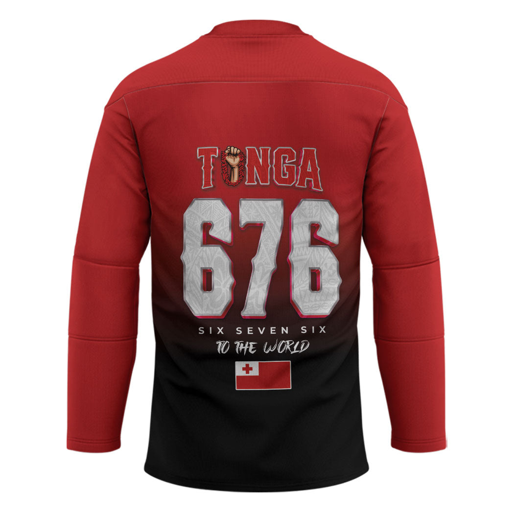 Mate Ma'a Tonga Hockey Jersey Traditional Warrior and Ngatu Art Pattern LT03 - Polynesian Pride