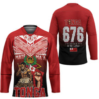 Mate Ma'a Tonga Hockey Jersey Traditional Warrior and Ngatu Art Pattern LT03 - Polynesian Pride