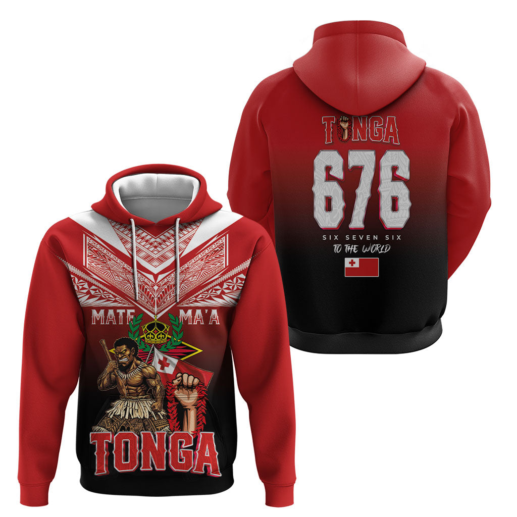 Mate Ma'a Tonga Hoodie Traditional Warrior and Ngatu Art Pattern LT03 - Polynesian Pride