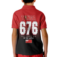 Mate Ma'a Tonga Kid Polo Shirt Traditional Warrior and Ngatu Art Pattern LT03 - Polynesian Pride
