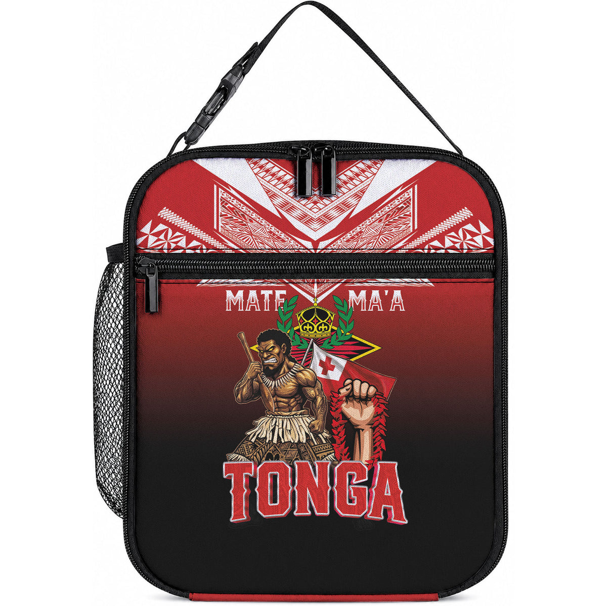 Mate Ma'a Tonga Lunch Bag Traditional Warrior and Ngatu Art Pattern