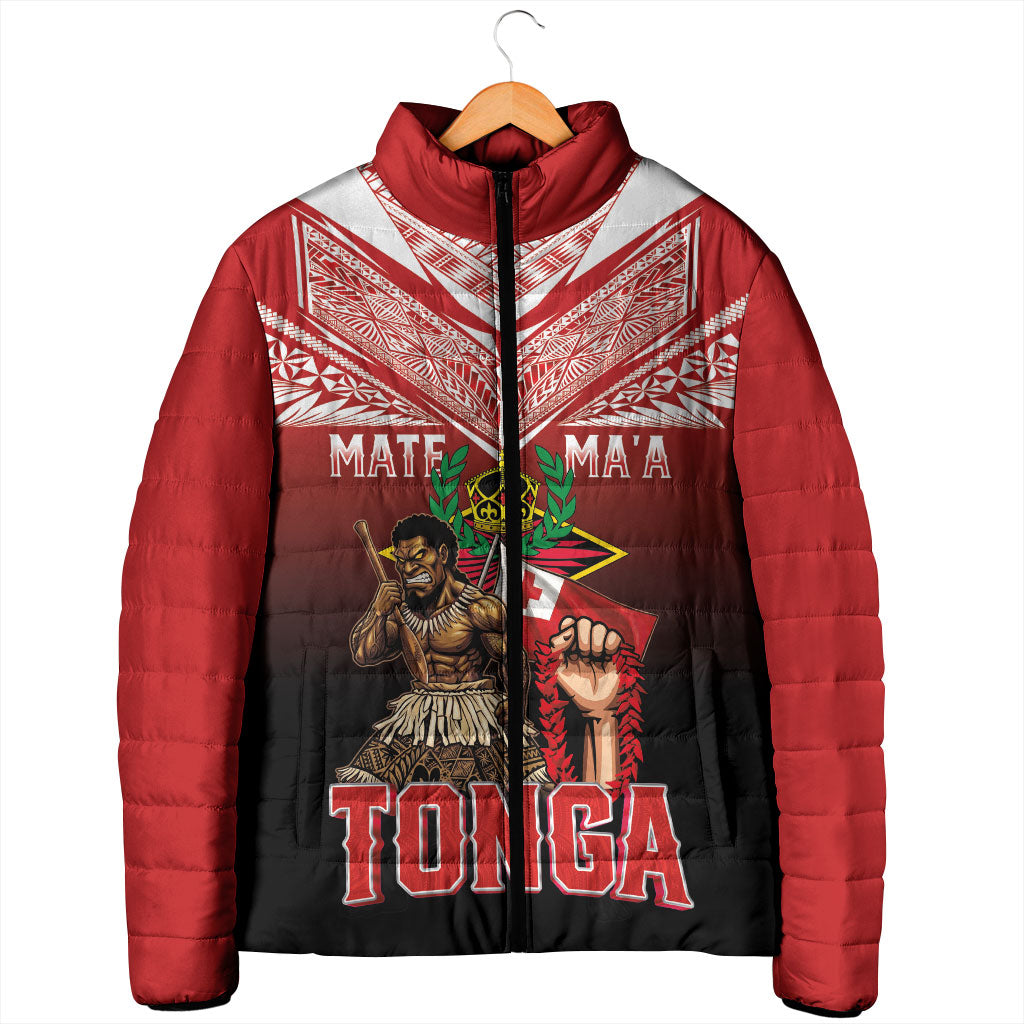 Mate Ma'a Tonga Padded Jacket Traditional Warrior and Ngatu Art Pattern LT03 - Polynesian Pride