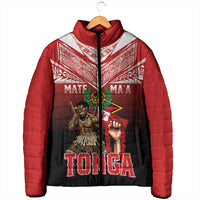 Mate Ma'a Tonga Padded Jacket Traditional Warrior and Ngatu Art Pattern LT03 - Polynesian Pride