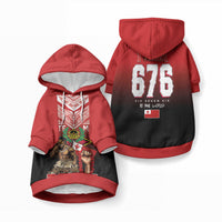 Mate Ma'a Tonga Pet Hoodie Traditional Warrior and Ngatu Art Pattern LT03 Pullover Red - Polynesian Pride