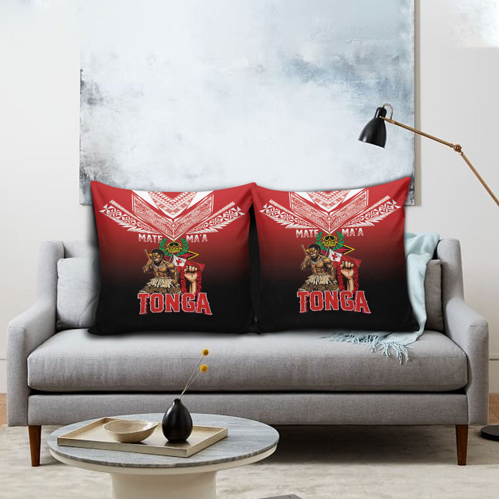 Mate Ma'a Tonga Pillow Cover Traditional Warrior and Ngatu Art Pattern
