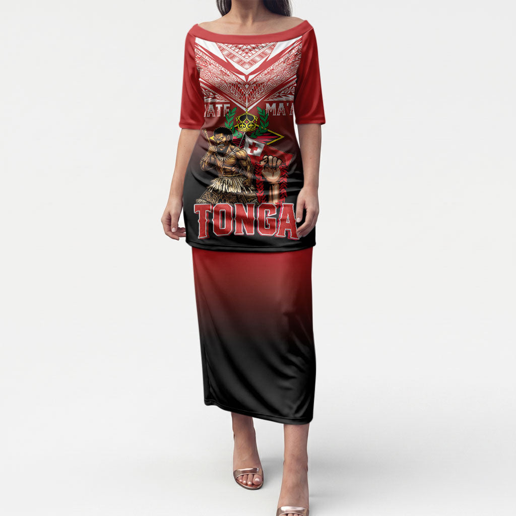 Mate Ma'a Tonga Puletasi Traditional Warrior and Ngatu Art Pattern