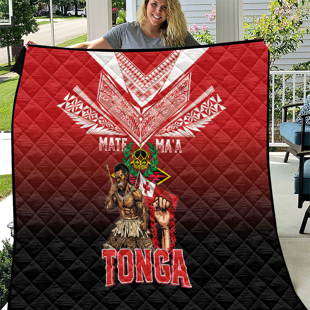 Mate Ma'a Tonga Quilt Traditional Warrior and Ngatu Art Pattern LT03 Red - Polynesian Pride