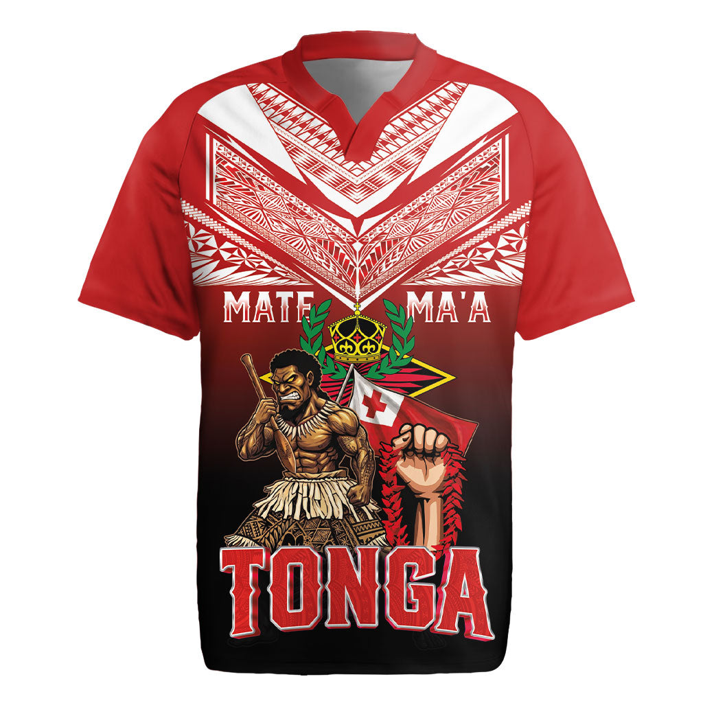 Mate Ma'a Tonga Rugby Jersey Traditional Warrior and Ngatu Art Pattern LT03 Red - Polynesian Pride