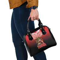 Mate Ma'a Tonga Shoulder Handbag Traditional Warrior and Ngatu Art Pattern