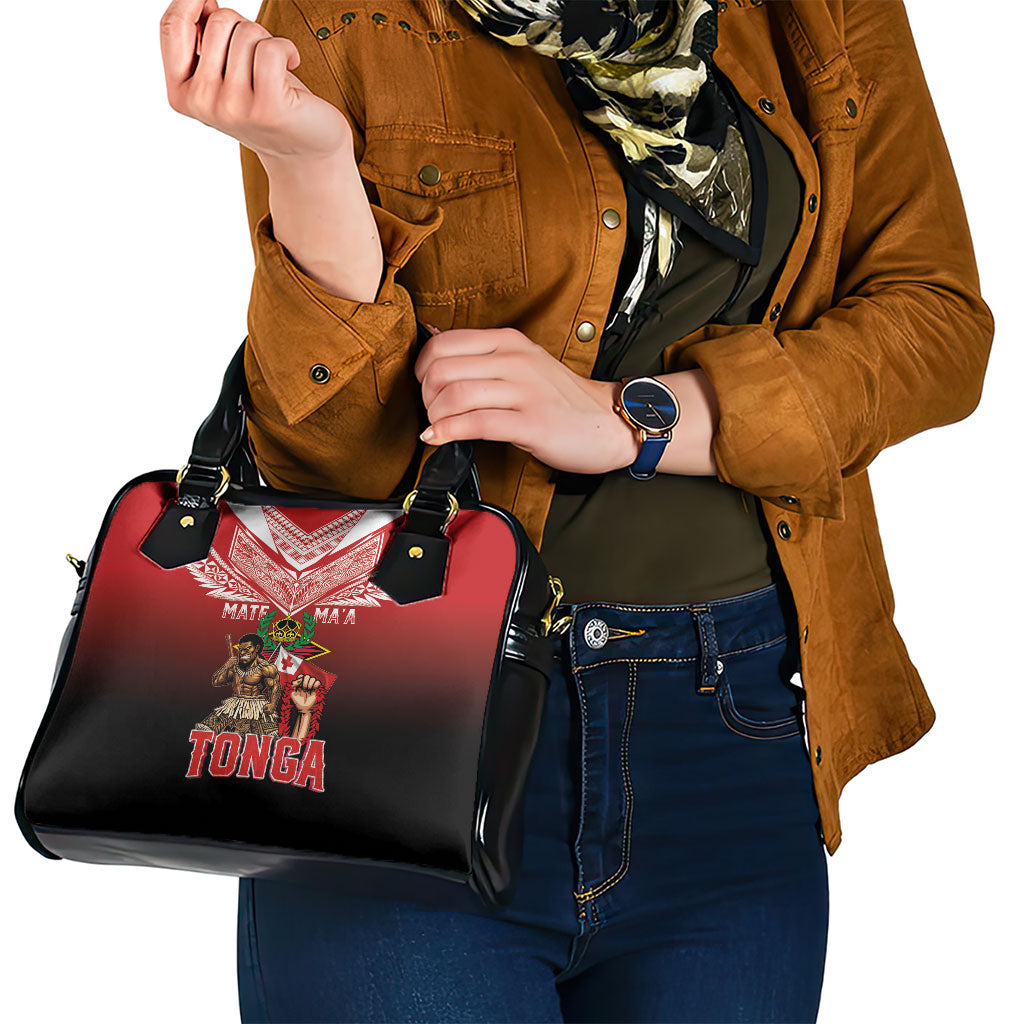 Mate Ma'a Tonga Shoulder Handbag Traditional Warrior and Ngatu Art Pattern