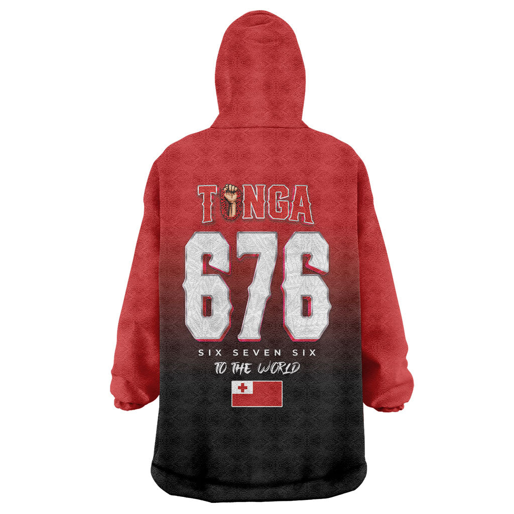 Mate Ma'a Tonga Wearable Blanket Hoodie Traditional Warrior and Ngatu Art Pattern LT03 - Polynesian Pride