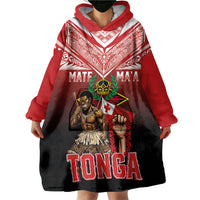 Mate Ma'a Tonga Wearable Blanket Hoodie Traditional Warrior and Ngatu Art Pattern LT03 - Polynesian Pride