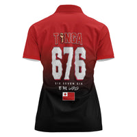 Mate Ma'a Tonga Women Polo Shirt Traditional Warrior and Ngatu Art Pattern LT03 - Polynesian Pride