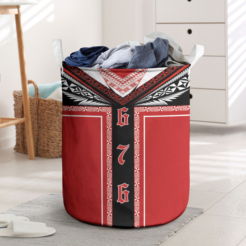 Tonga Laundry Basket Tribal Pacific Ngatu Motif