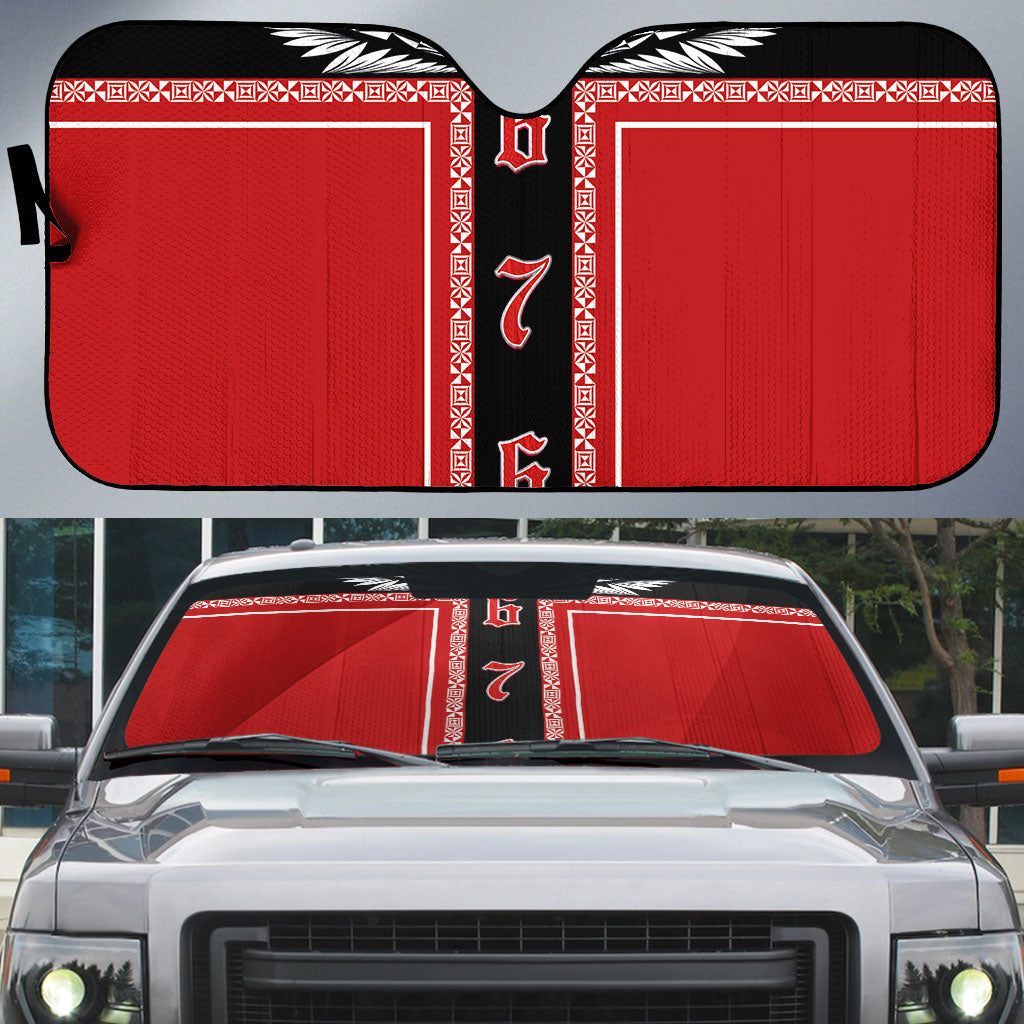 Tonga Auto Sun Shade Tribal Pacific Ngatu Motif