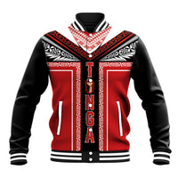 Tonga Baseball Jacket Tribal Pacific Ngatu Motif LT03 Unisex Red - Polynesian Pride