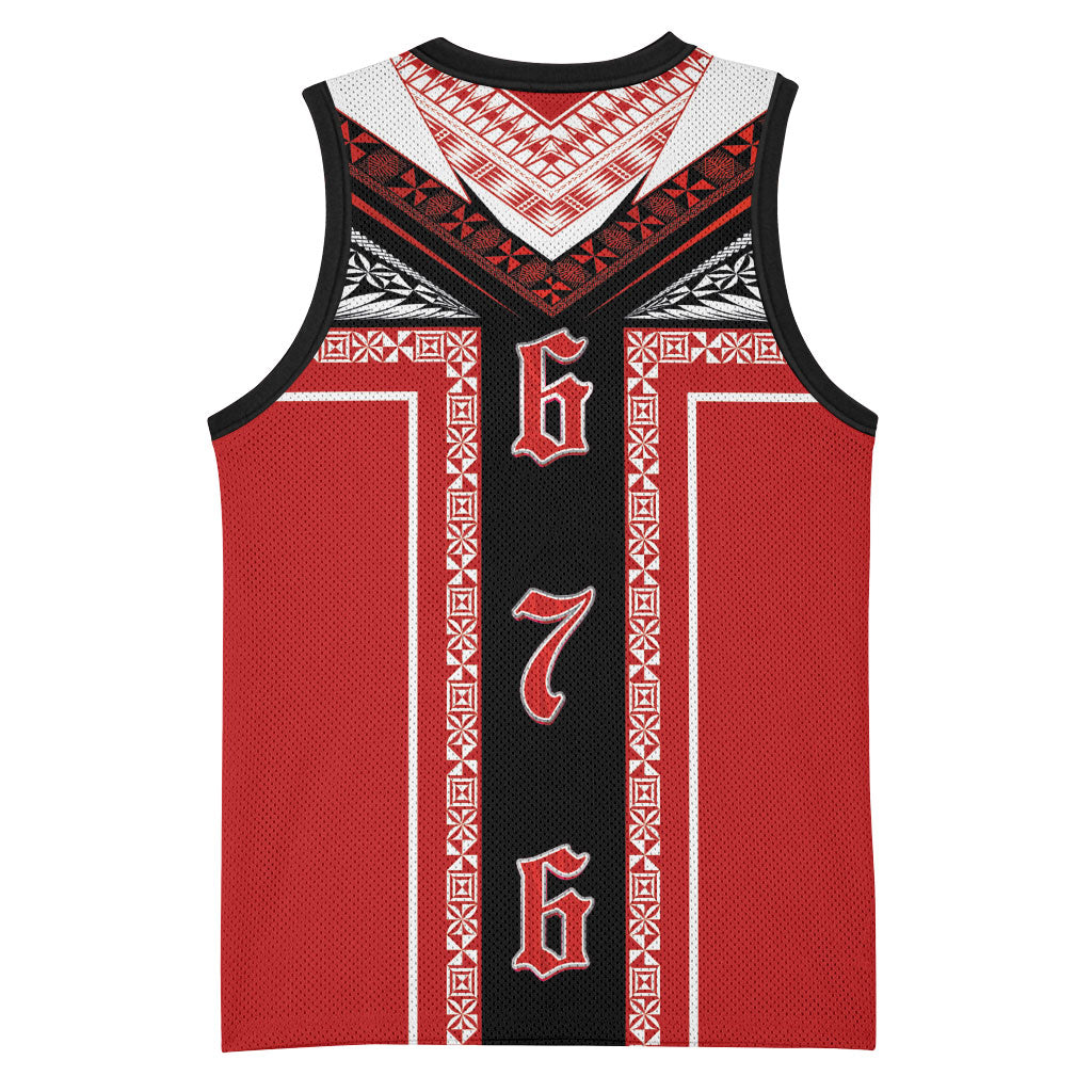 Tonga Basketball Jersey Tribal Pacific Ngatu Motif LT03 - Polynesian Pride