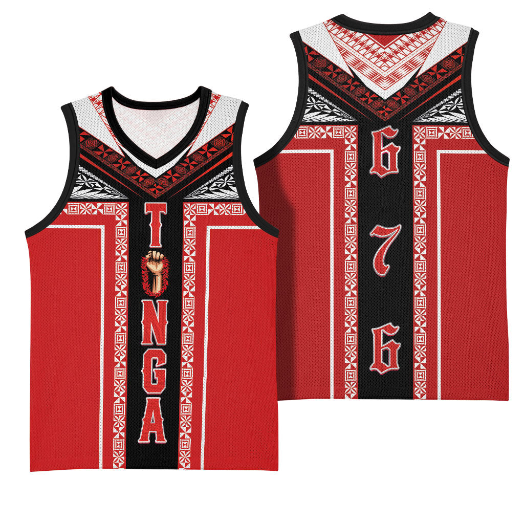 Tonga Basketball Jersey Tribal Pacific Ngatu Motif LT03 - Polynesian Pride