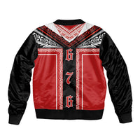 Tonga Bomber Jacket Tribal Pacific Ngatu Motif LT03 - Polynesian Pride