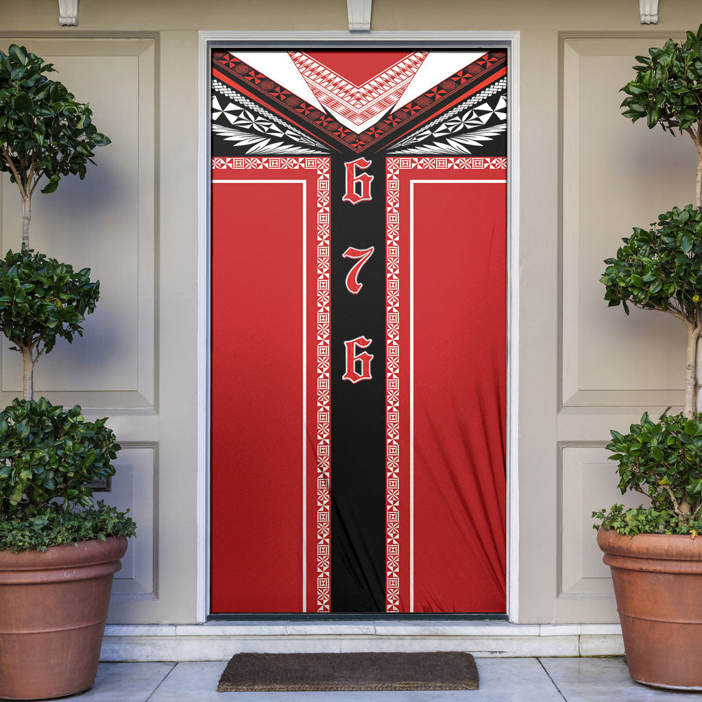 Tonga Door Cover Tribal Pacific Ngatu Motif
