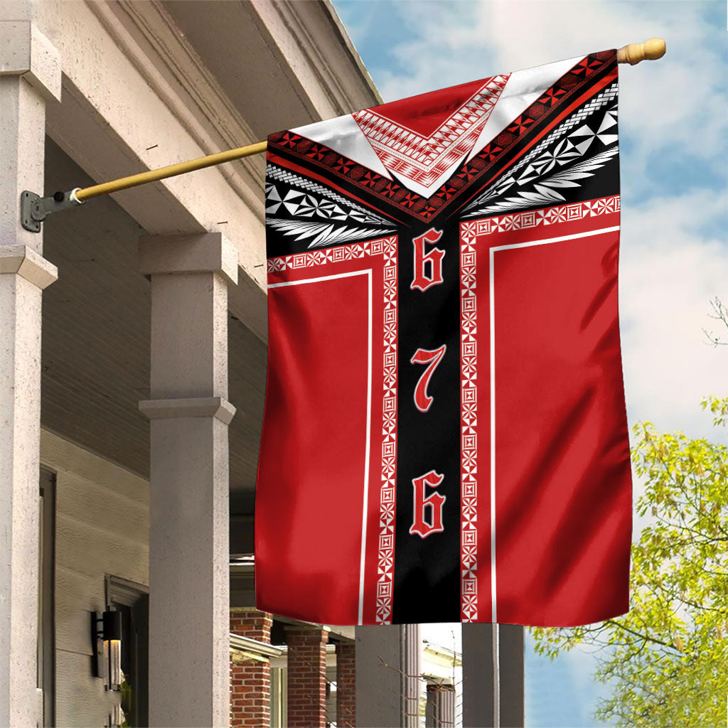 Tonga Garden Flag Tribal Pacific Ngatu Motif