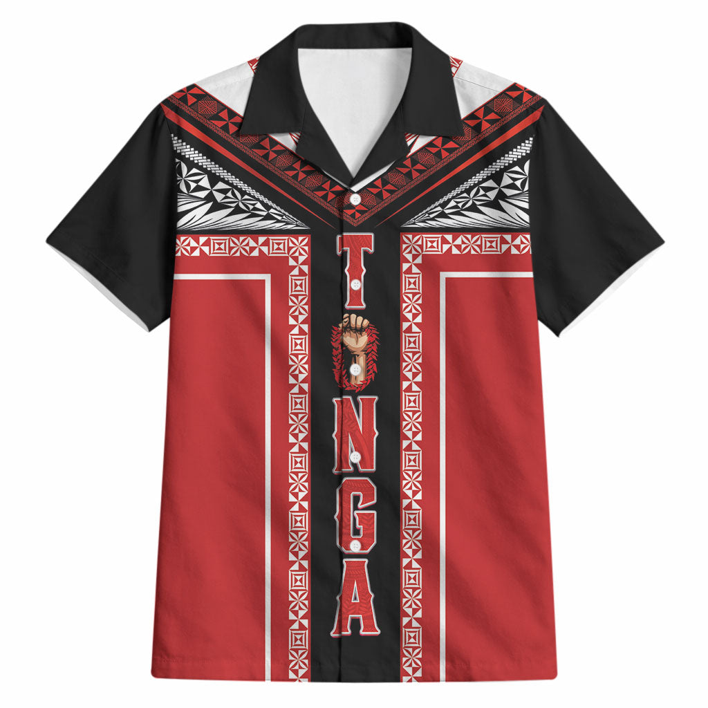 Tonga Hawaiian Shirt Tribal Pacific Ngatu Motif LT03 Red - Polynesian Pride