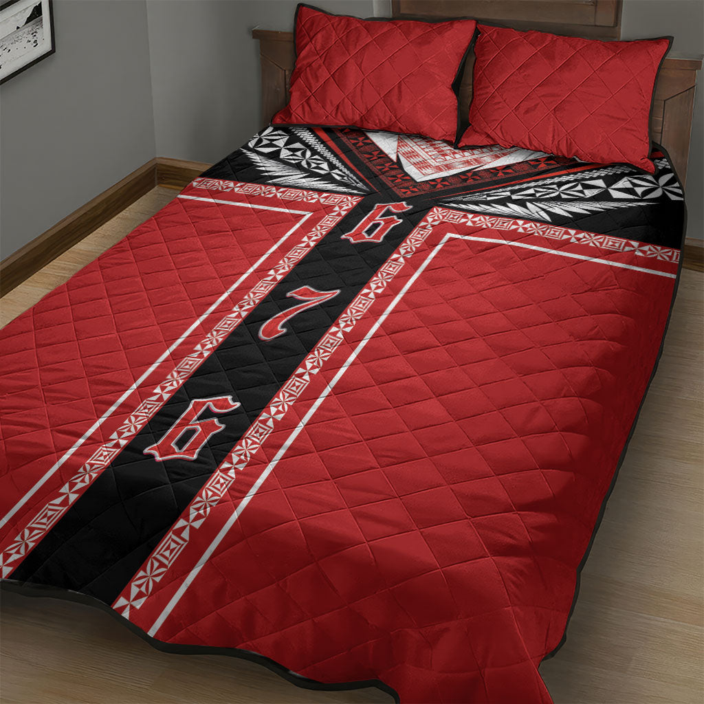 Tonga Quilt Bed Set Tribal Pacific Ngatu Motif