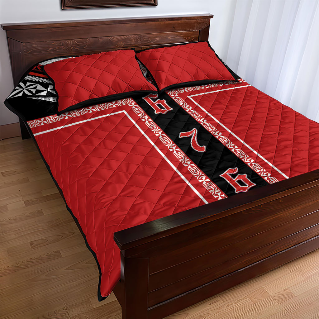 Tonga Quilt Bed Set Tribal Pacific Ngatu Motif