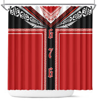 Tonga Shower Curtain Tribal Pacific Ngatu Motif