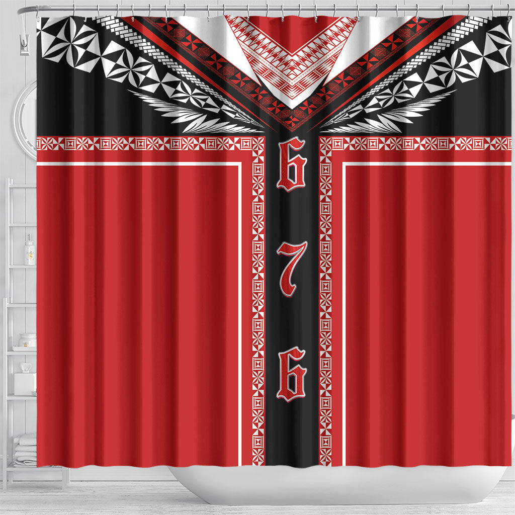 Tonga Shower Curtain Tribal Pacific Ngatu Motif
