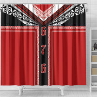 Tonga Shower Curtain Tribal Pacific Ngatu Motif