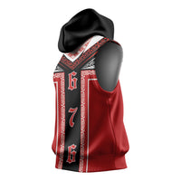 Tonga Sleeveless Hoodie Tribal Pacific Ngatu Motif LT03 - Polynesian Pride