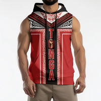 Tonga Sleeveless Hoodie Tribal Pacific Ngatu Motif LT03 - Polynesian Pride