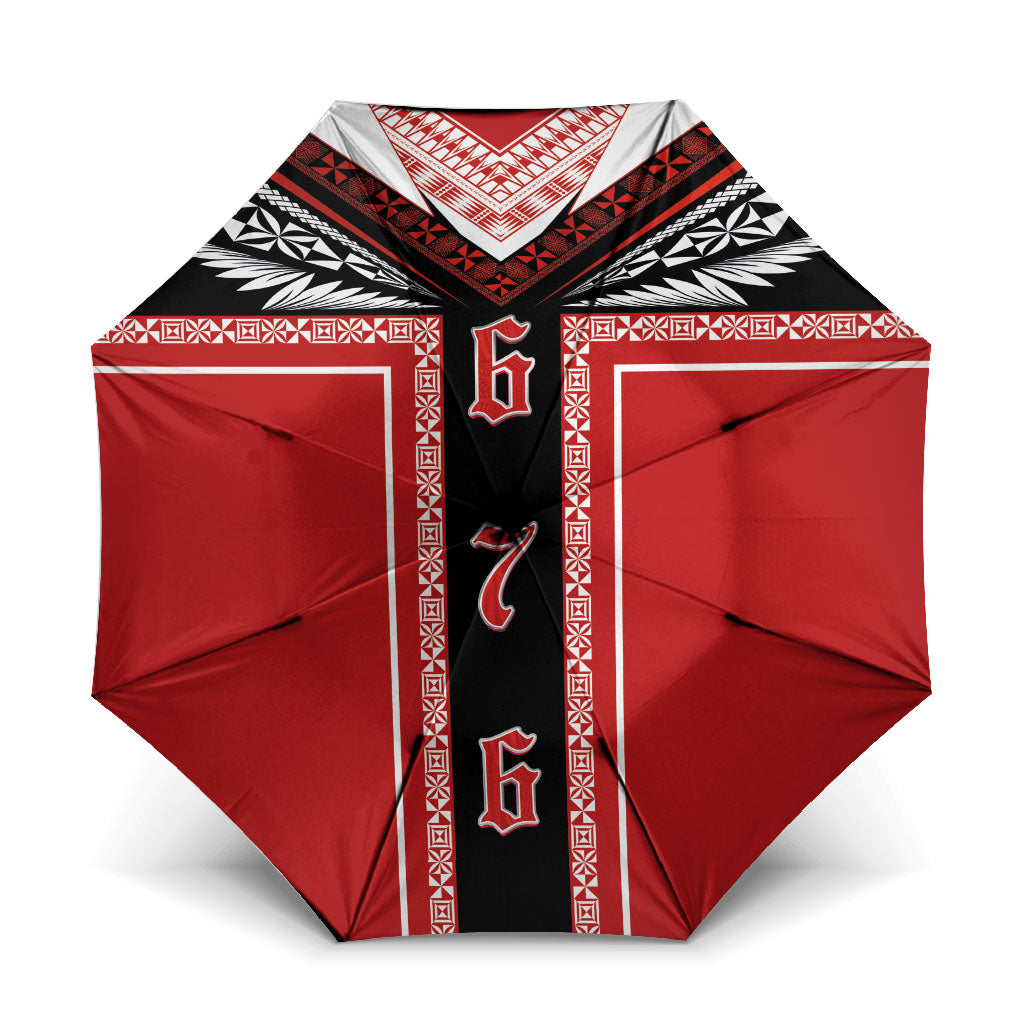 Tonga Umbrella Tribal Pacific Ngatu Motif