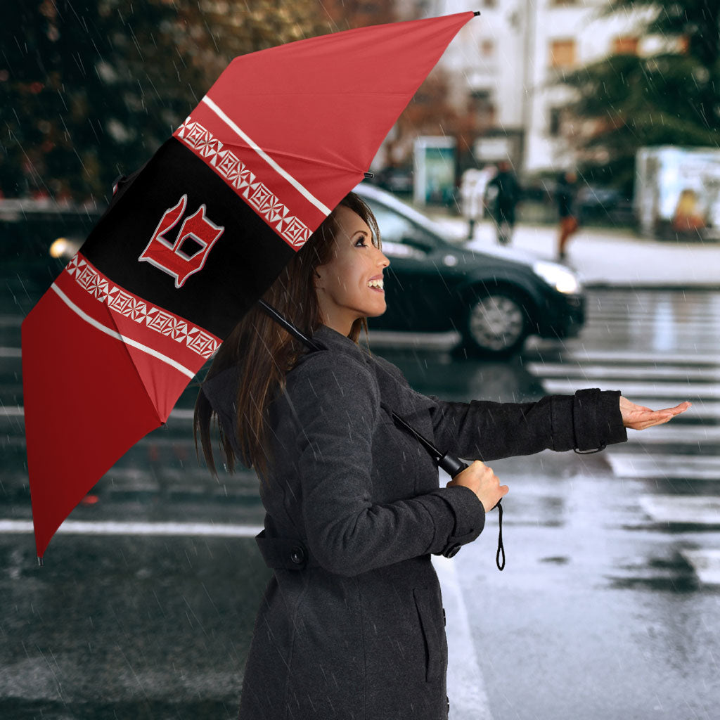 Tonga Umbrella Tribal Pacific Ngatu Motif