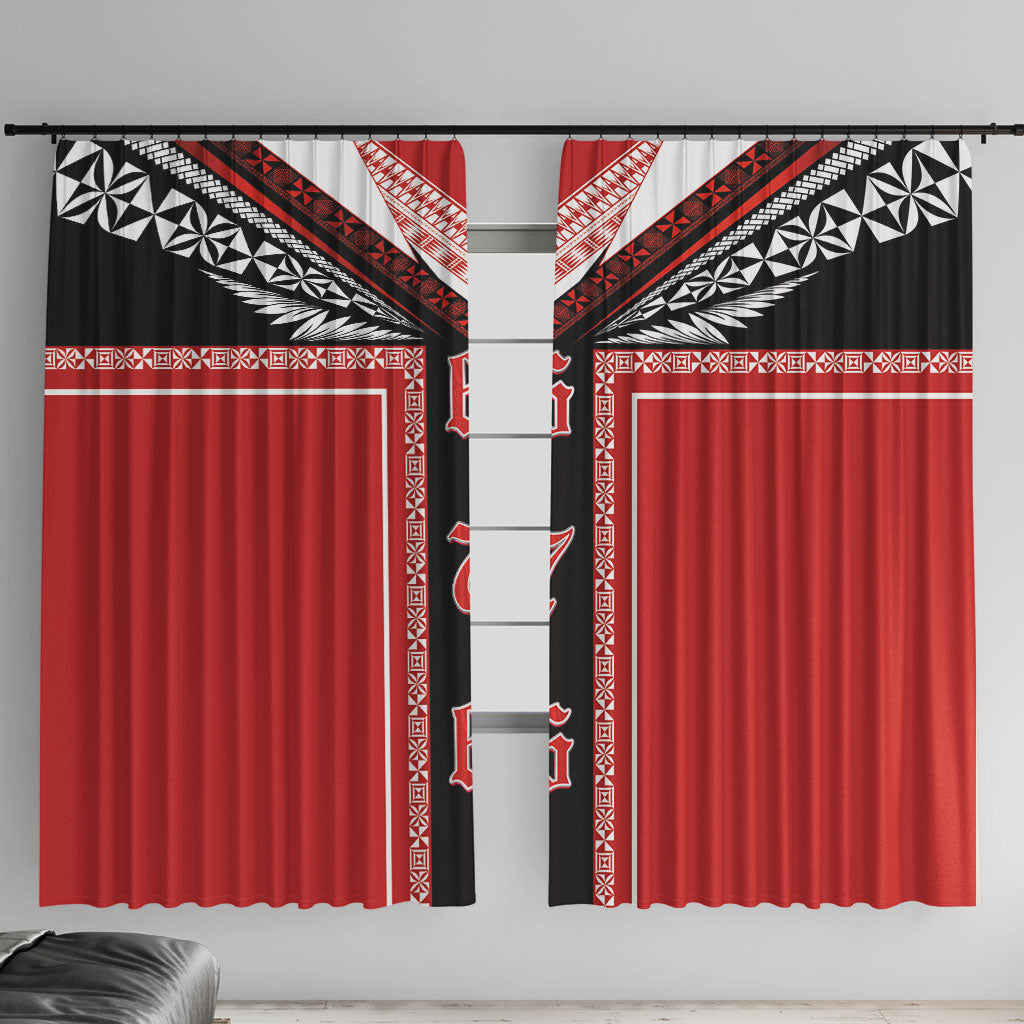 Tonga Window Curtain Tribal Pacific Ngatu Motif