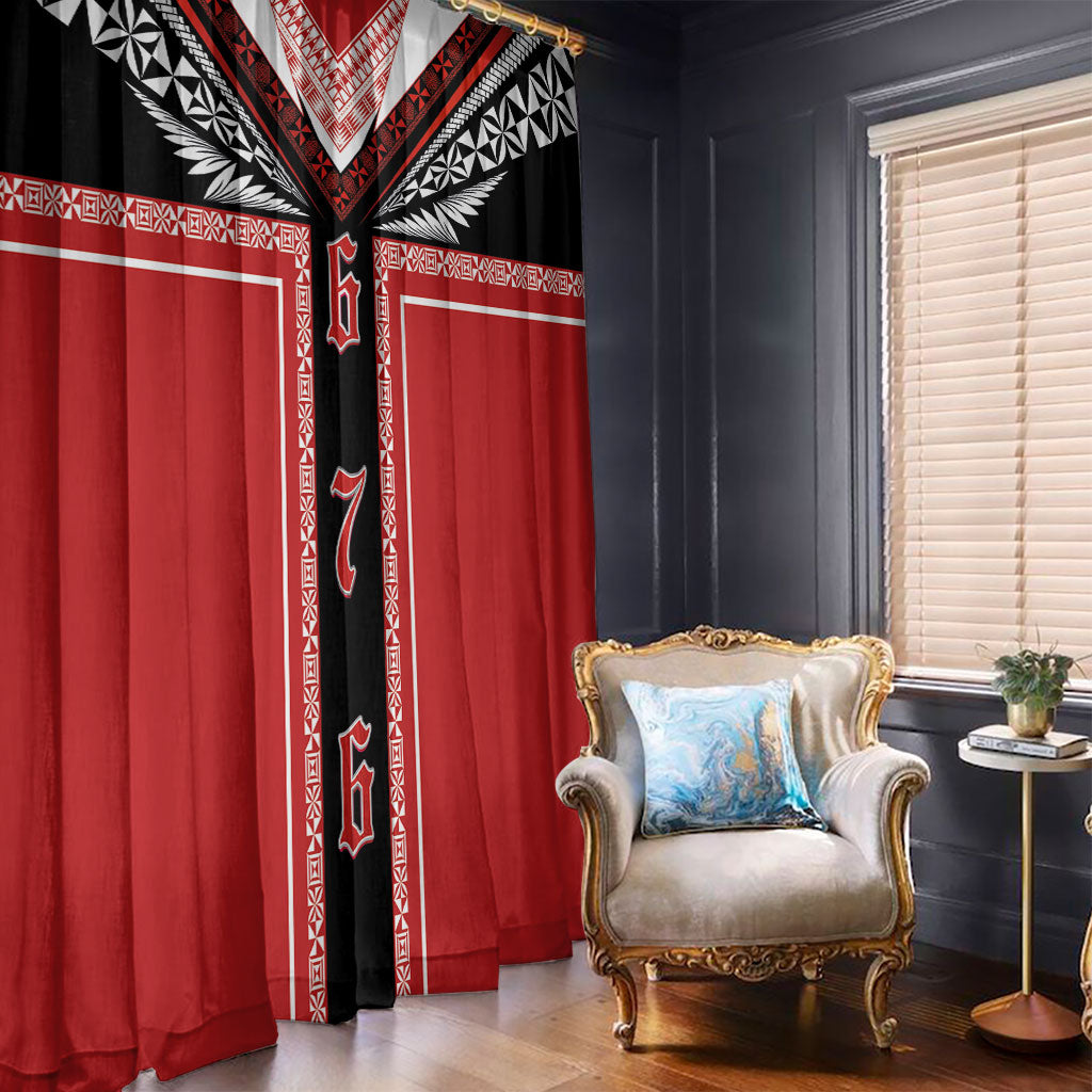 Tonga Window Curtain Tribal Pacific Ngatu Motif