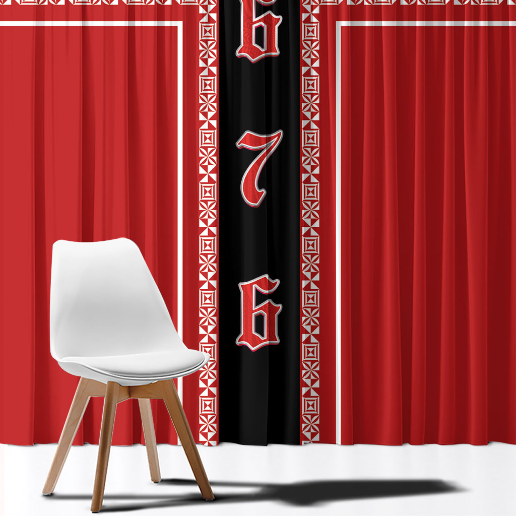 Tonga Window Curtain Tribal Pacific Ngatu Motif