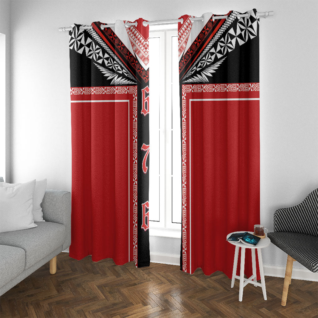 Tonga Window Curtain Tribal Pacific Ngatu Motif