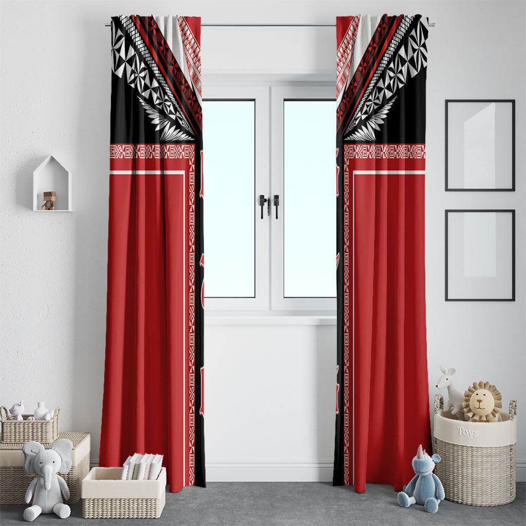 Tonga Window Curtain Tribal Pacific Ngatu Motif
