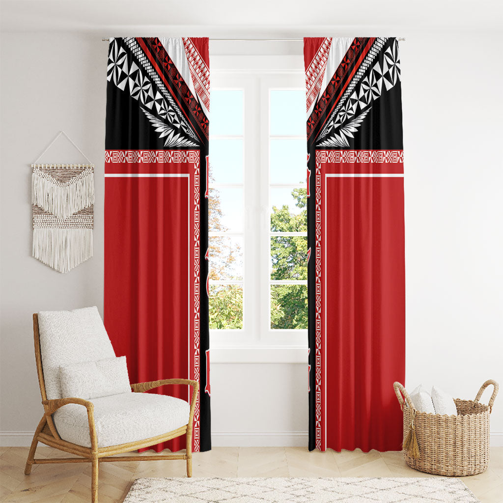 Tonga Window Curtain Tribal Pacific Ngatu Motif