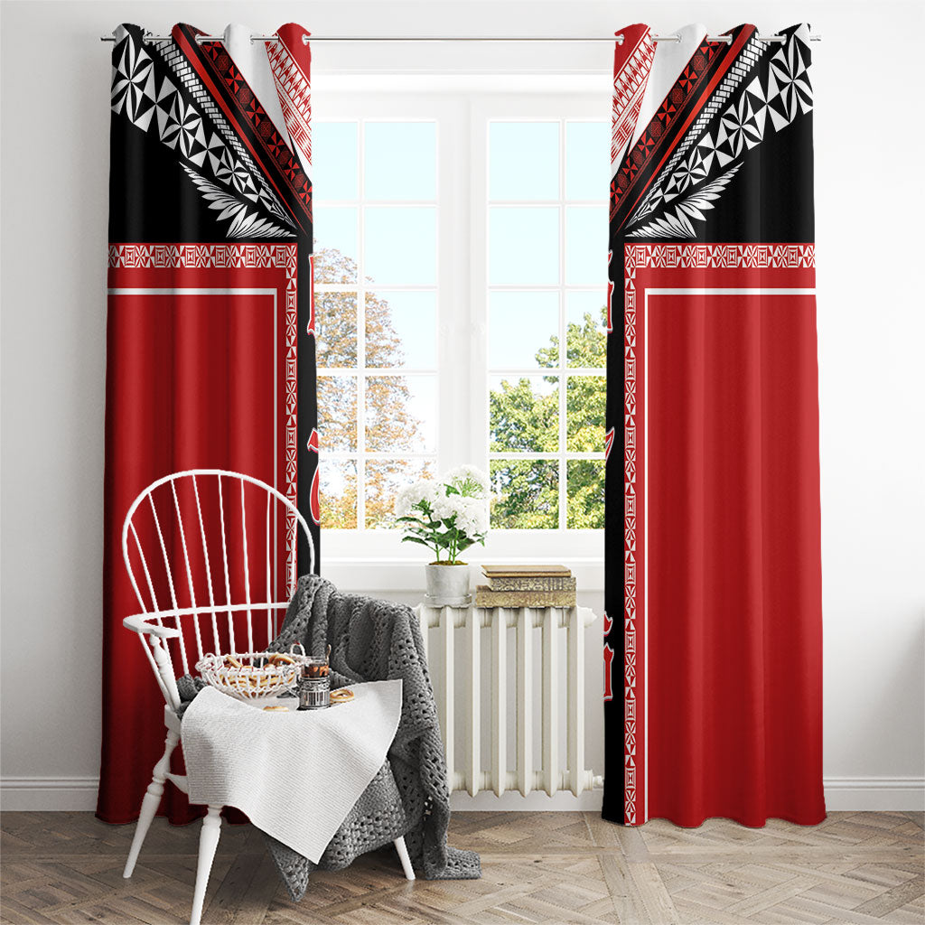 Tonga Window Curtain Tribal Pacific Ngatu Motif