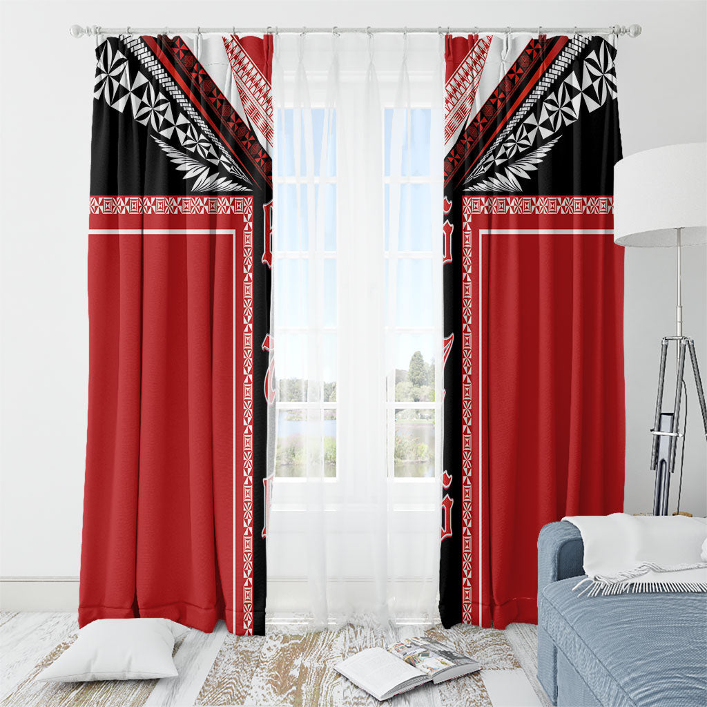 Tonga Window Curtain Tribal Pacific Ngatu Motif