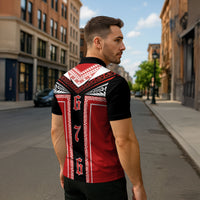 Tonga Zipper Polo Shirt Tribal Pacific Ngatu Motif LT03 - Polynesian Pride