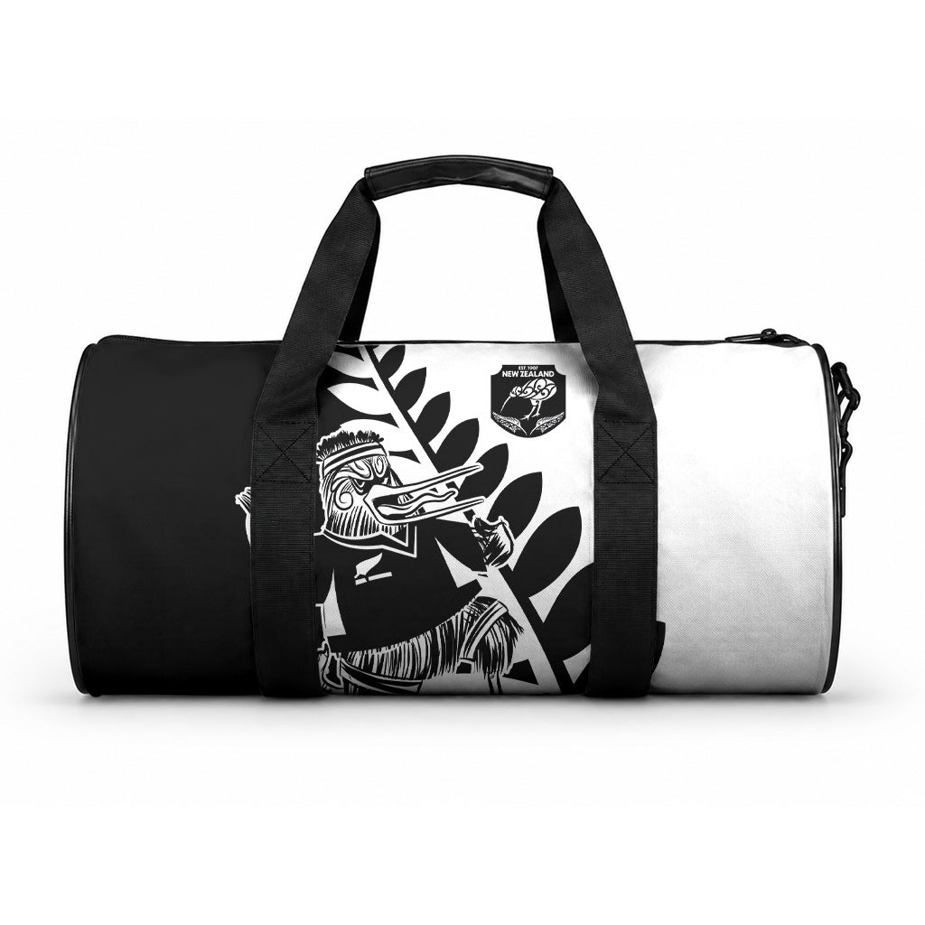 Aotearoa Rugby League Duffle Bag Kiwi Haka and Fern - Sporty Style LT03 One size Black - Polynesian Pride