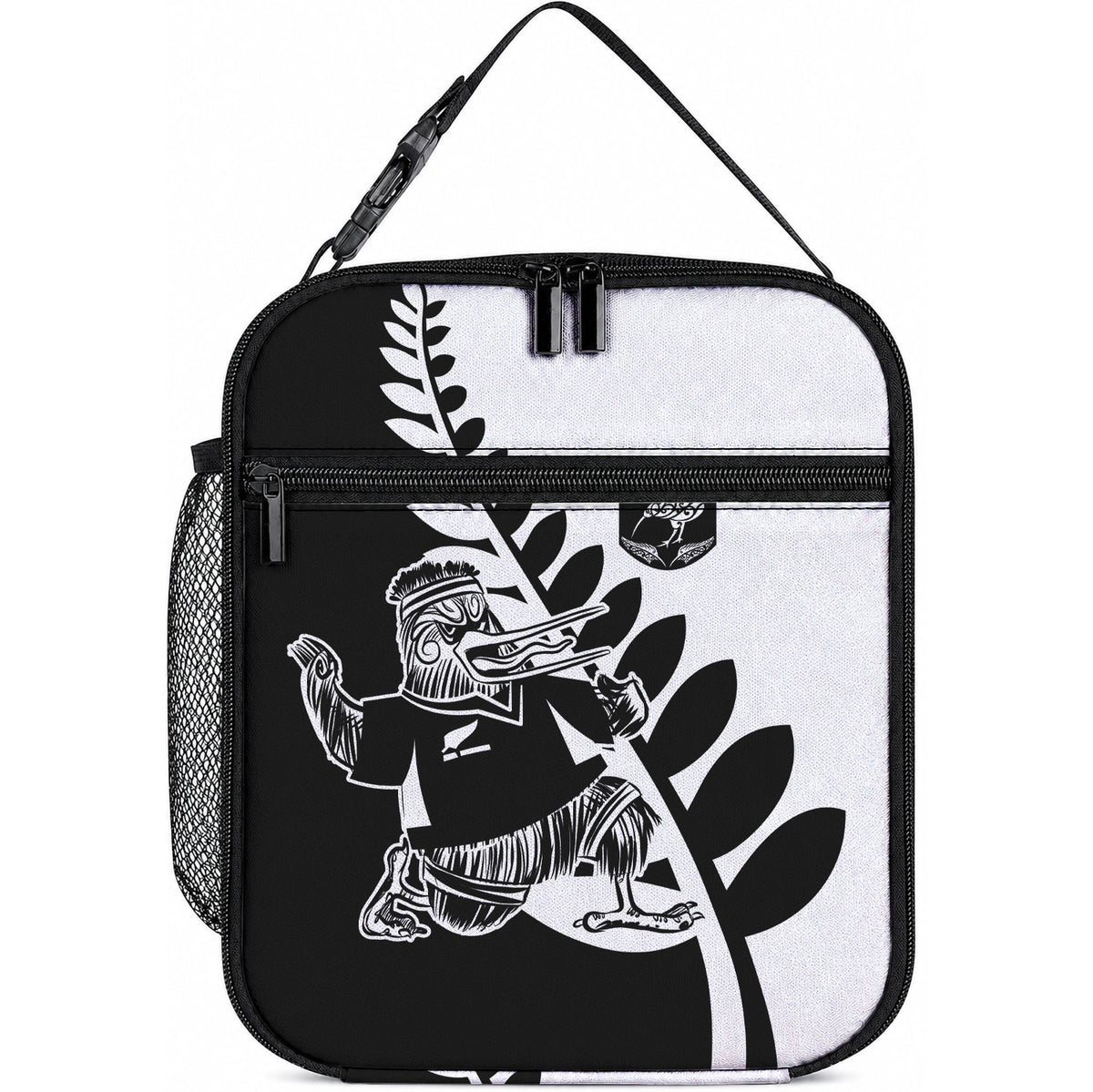 Aotearoa Rugby League Lunch Bag Kiwi Haka and Fern - Sporty Style LT03 10.2 × 8.3 × 4.3 inch Black - Polynesian Pride