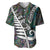 New Zealand Baseball Jersey Aotearoa Symbols With Silver Fern LT03 Black - Polynesian Pride