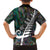 New Zealand Family Matching Off Shoulder Short Dress and Hawaiian Shirt Aotearoa Symbols With Silver Fern LT03 - Polynesian Pride