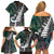 New Zealand Family Matching Off Shoulder Short Dress and Hawaiian Shirt Aotearoa Symbols With Silver Fern LT03 - Polynesian Pride